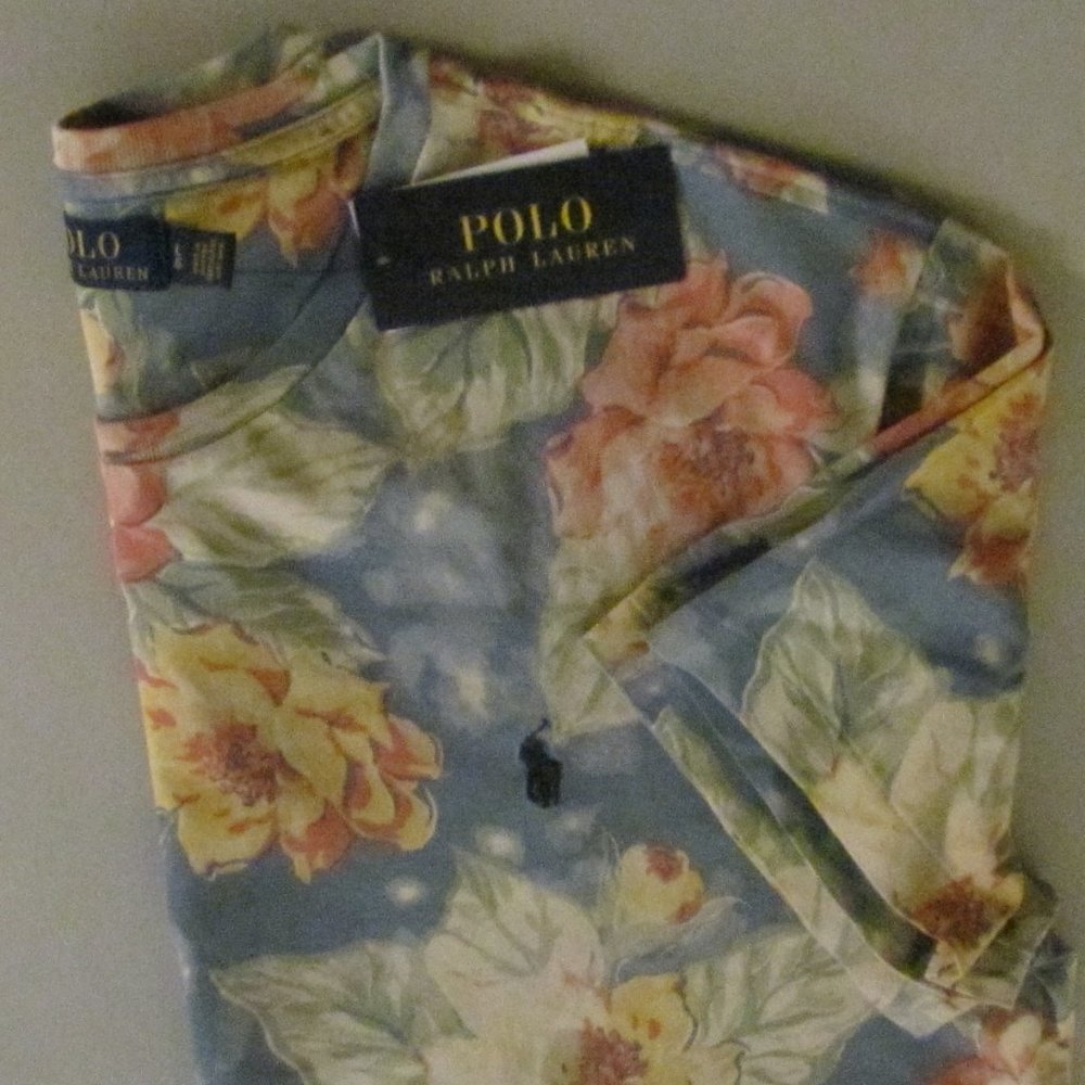 Polo Ralph Lauren Blue Floral sz Large TShirt  NWT